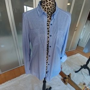 Pinstripe button down blouse